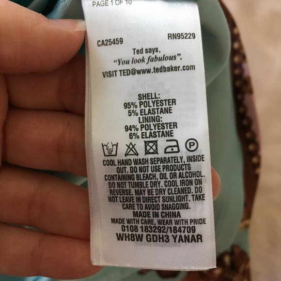 Ted Baker Yanar Versailles Print Bodycon Dress size 1 nwot - Picture 14 of 14